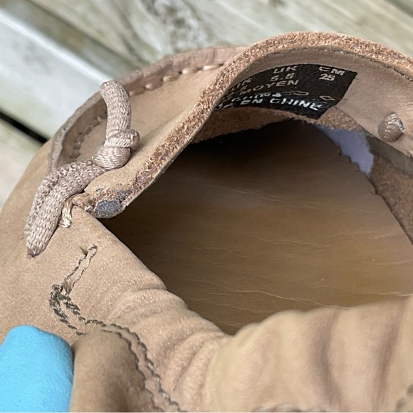 Hush Puppies Ballet Flats Leather Taupe Tan Moccasin HPO Flex Slip On Size 7.5 M - Picture 12 of 16